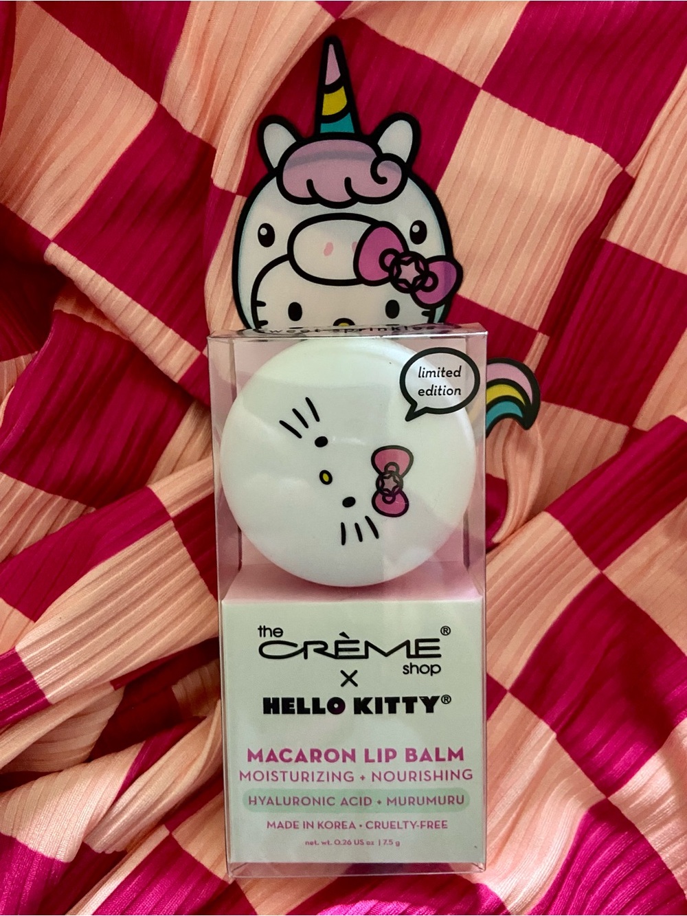🎀💖The Crème Shop x Hello Kitty Macaron Lip Balm - Sweet Sprinkles Flavor🎀💖